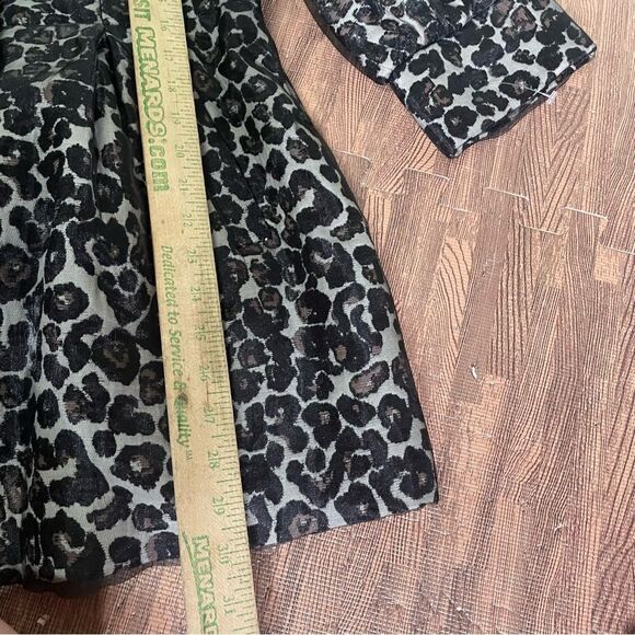 Clara SunWoo Leopard Cheetah Belted Cropped Trench Coat Size Medium‎ - Picture 8 of 8